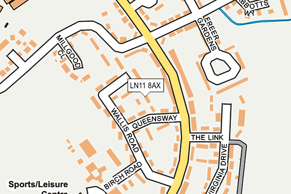 LN11 8AX map - OS OpenMap – Local (Ordnance Survey)