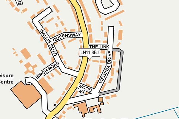 LN11 8BJ map - OS OpenMap – Local (Ordnance Survey)
