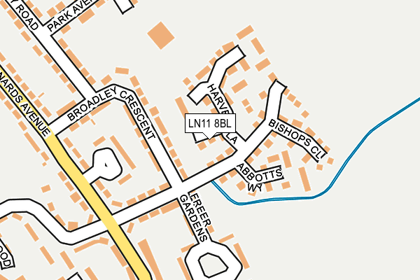 LN11 8BL map - OS OpenMap – Local (Ordnance Survey)