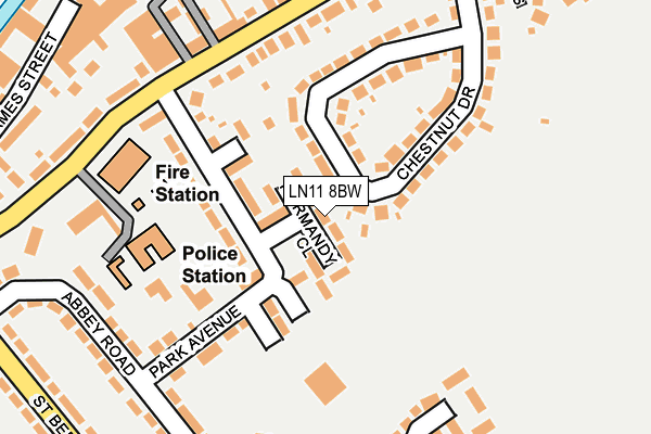 LN11 8BW map - OS OpenMap – Local (Ordnance Survey)