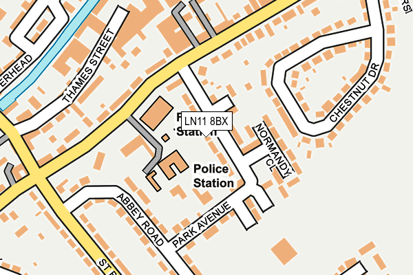 LN11 8BX map - OS OpenMap – Local (Ordnance Survey)