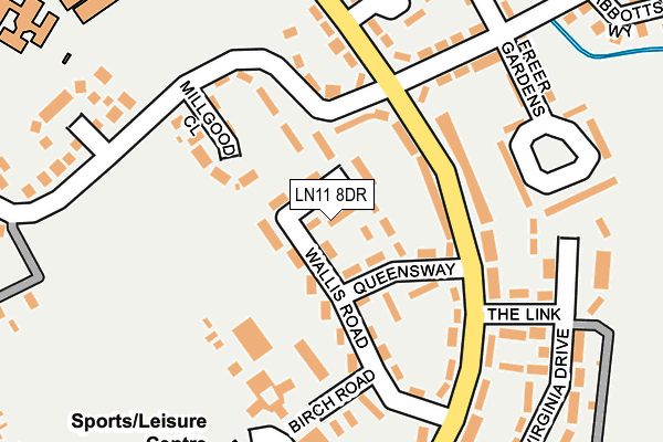 LN11 8DR map - OS OpenMap – Local (Ordnance Survey)