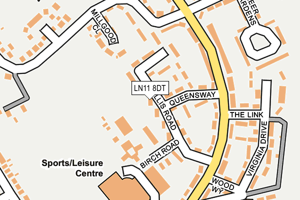 LN11 8DT map - OS OpenMap – Local (Ordnance Survey)