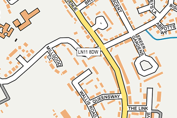 LN11 8DW map - OS OpenMap – Local (Ordnance Survey)