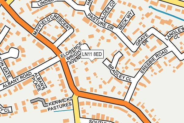 LN11 8ED map - OS OpenMap – Local (Ordnance Survey)