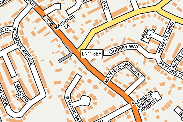LN11 8EF map - OS OpenMap – Local (Ordnance Survey)