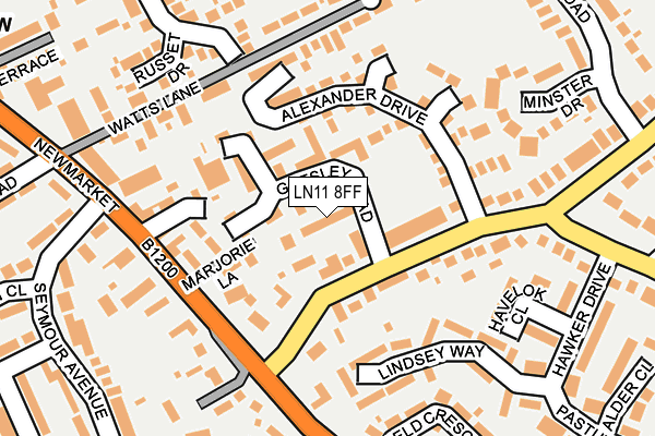 LN11 8FF map - OS OpenMap – Local (Ordnance Survey)