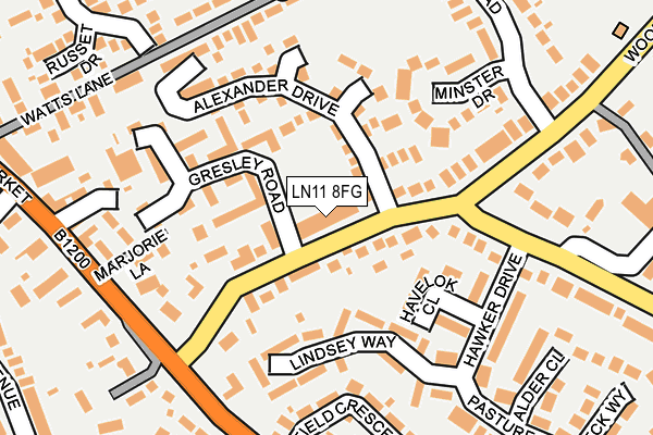 LN11 8FG map - OS OpenMap – Local (Ordnance Survey)
