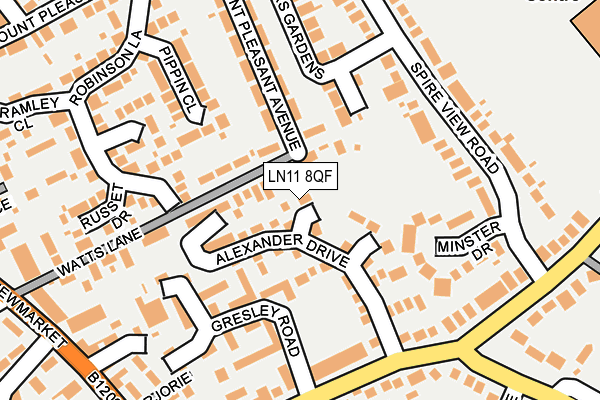 LN11 8QF map - OS OpenMap – Local (Ordnance Survey)