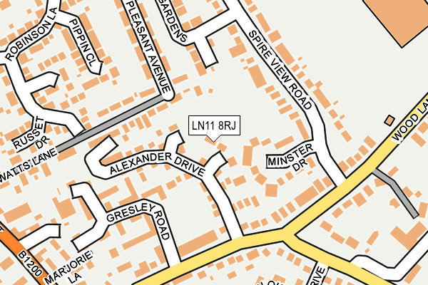 LN11 8RJ map - OS OpenMap – Local (Ordnance Survey)