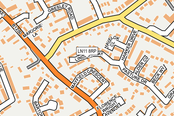 LN11 8RP map - OS OpenMap – Local (Ordnance Survey)