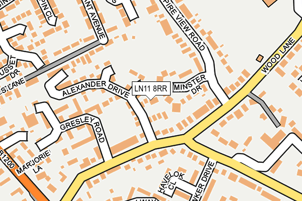 LN11 8RR map - OS OpenMap – Local (Ordnance Survey)