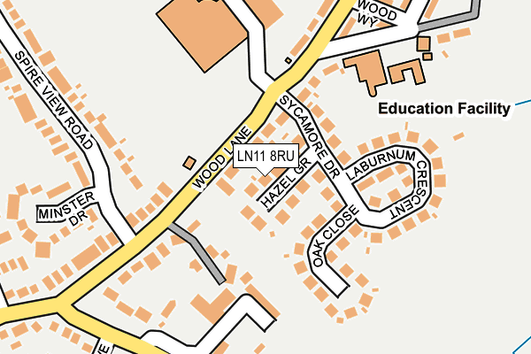 LN11 8RU map - OS OpenMap – Local (Ordnance Survey)