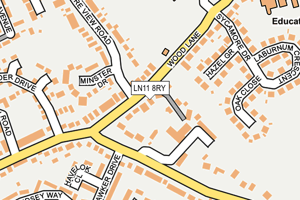 LN11 8RY map - OS OpenMap – Local (Ordnance Survey)