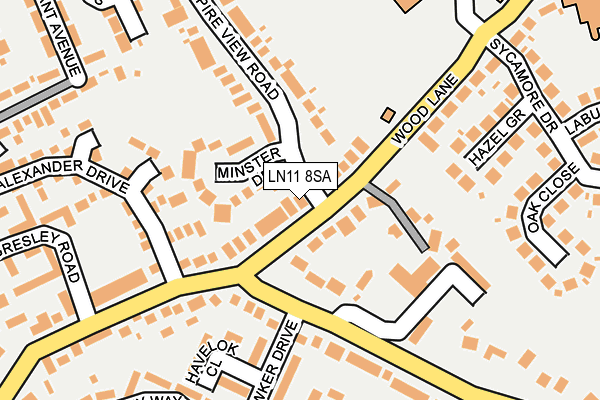 LN11 8SA map - OS OpenMap – Local (Ordnance Survey)