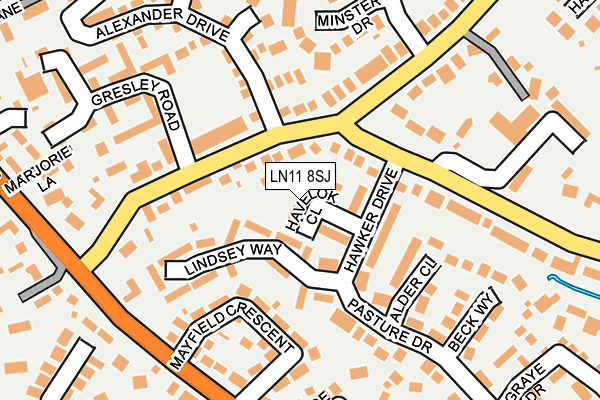 LN11 8SJ map - OS OpenMap – Local (Ordnance Survey)