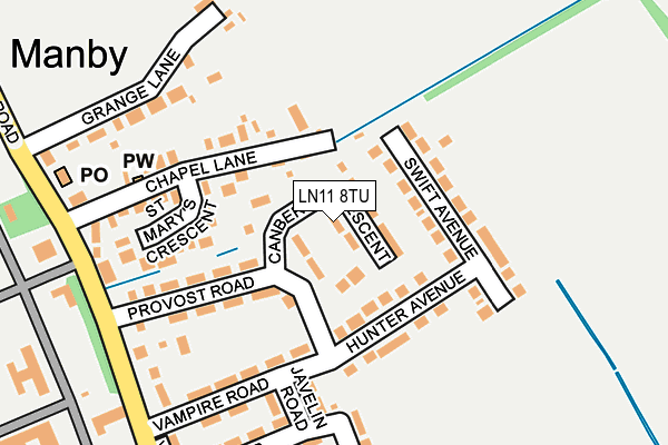 LN11 8TU map - OS OpenMap – Local (Ordnance Survey)