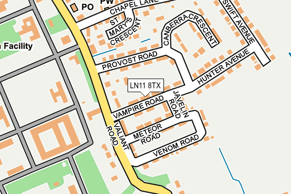 LN11 8TX map - OS OpenMap – Local (Ordnance Survey)