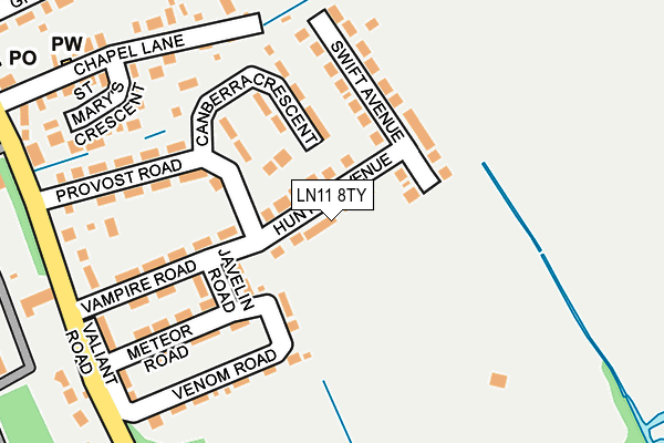 LN11 8TY map - OS OpenMap – Local (Ordnance Survey)