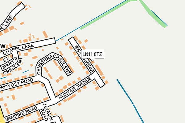 LN11 8TZ map - OS OpenMap – Local (Ordnance Survey)