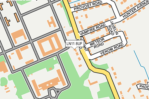 LN11 8UF map - OS OpenMap – Local (Ordnance Survey)