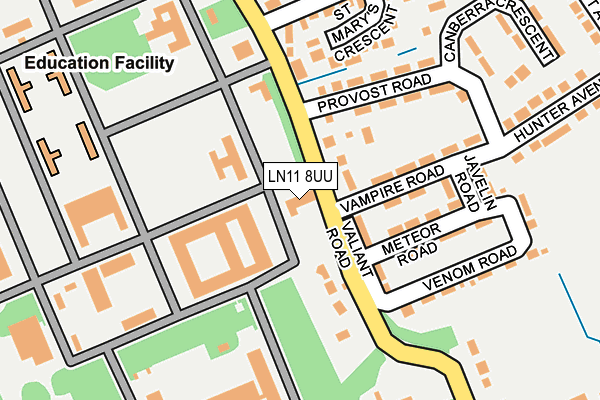 LN11 8UU map - OS OpenMap – Local (Ordnance Survey)