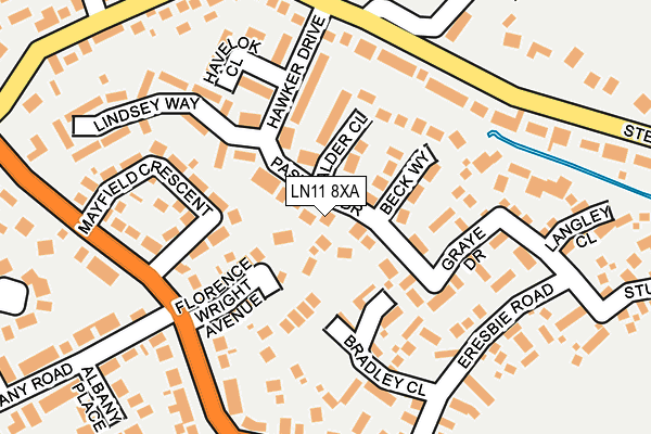 LN11 8XA map - OS OpenMap – Local (Ordnance Survey)