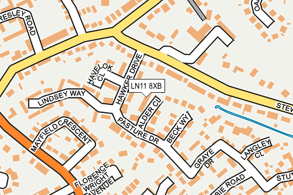 LN11 8XB map - OS OpenMap – Local (Ordnance Survey)