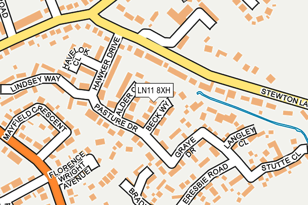 LN11 8XH map - OS OpenMap – Local (Ordnance Survey)