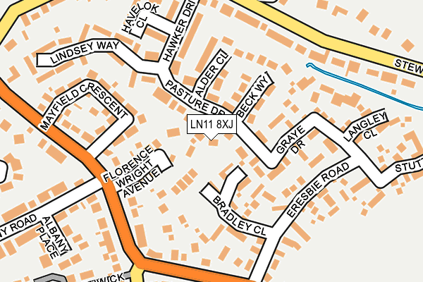 LN11 8XJ map - OS OpenMap – Local (Ordnance Survey)