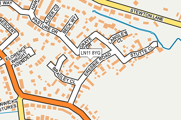 LN11 8YG map - OS OpenMap – Local (Ordnance Survey)