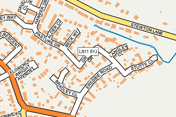 LN11 8YJ map - OS OpenMap – Local (Ordnance Survey)