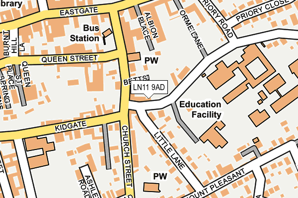 LN11 9AD map - OS OpenMap – Local (Ordnance Survey)