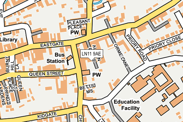 LN11 9AE map - OS OpenMap – Local (Ordnance Survey)