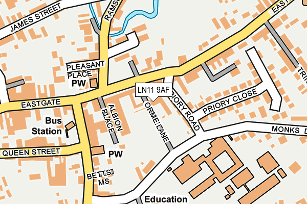 LN11 9AF map - OS OpenMap – Local (Ordnance Survey)