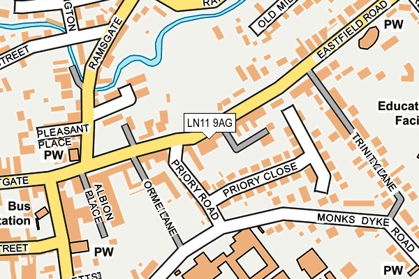 LN11 9AG map - OS OpenMap – Local (Ordnance Survey)
