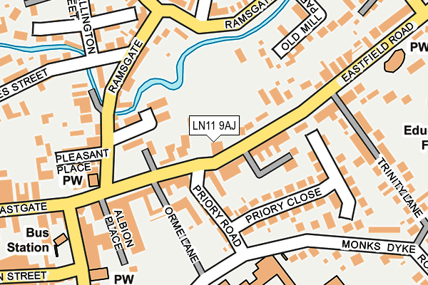 LN11 9AJ map - OS OpenMap – Local (Ordnance Survey)