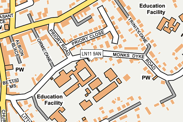 LN11 9AN map - OS OpenMap – Local (Ordnance Survey)