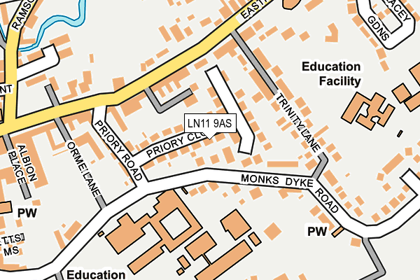 LN11 9AS map - OS OpenMap – Local (Ordnance Survey)