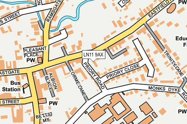 LN11 9AX map - OS OpenMap – Local (Ordnance Survey)