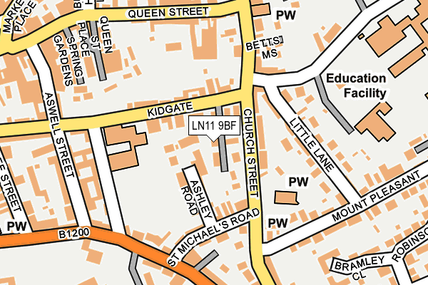 LN11 9BF map - OS OpenMap – Local (Ordnance Survey)