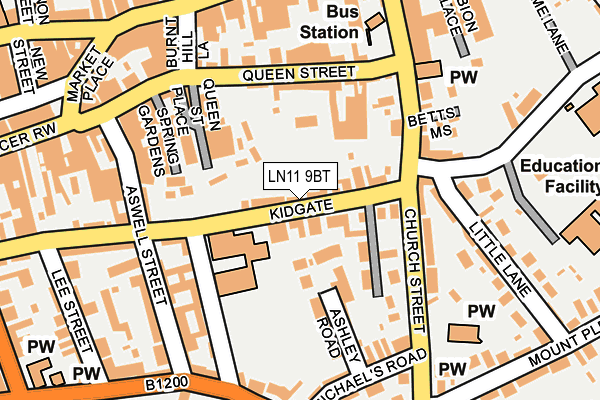 LN11 9BT map - OS OpenMap – Local (Ordnance Survey)