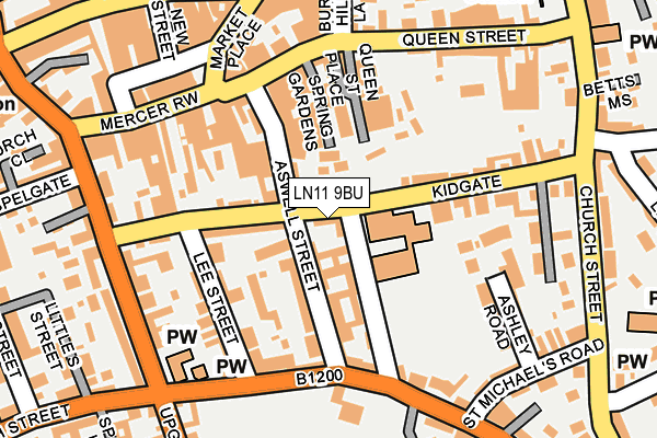 LN11 9BU map - OS OpenMap – Local (Ordnance Survey)