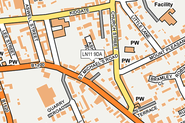 LN11 9DA map - OS OpenMap – Local (Ordnance Survey)