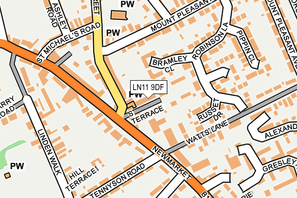 LN11 9DF map - OS OpenMap – Local (Ordnance Survey)