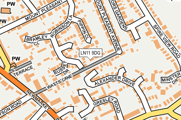 LN11 9DG map - OS OpenMap – Local (Ordnance Survey)