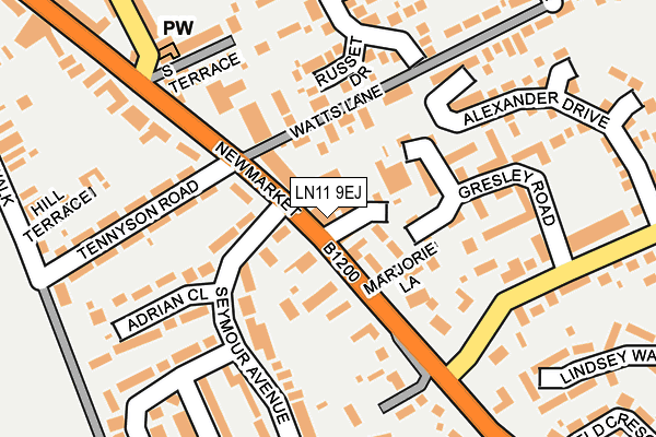 LN11 9EJ map - OS OpenMap – Local (Ordnance Survey)
