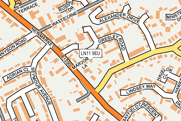LN11 9EU map - OS OpenMap – Local (Ordnance Survey)