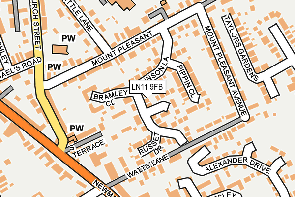 LN11 9FB map - OS OpenMap – Local (Ordnance Survey)