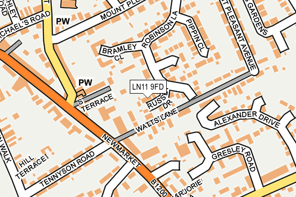 LN11 9FD map - OS OpenMap – Local (Ordnance Survey)